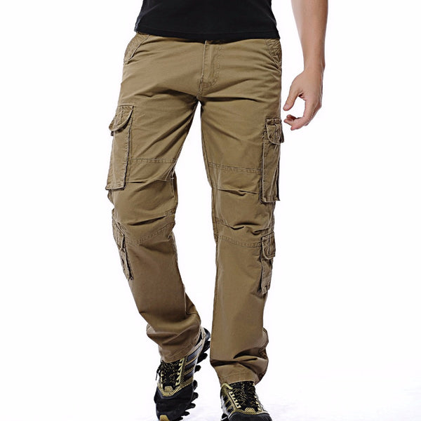 2017 New men cargo pants mens Loose army tactical pants Multi-pocket trousers pantalon homme Big Size 46 Male Military Overalls