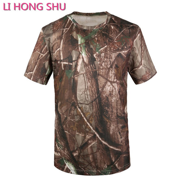 High quality T-shirt, Men Military Dry Camo Camp Tees, Camouflage Breathable Tactical Army Trainning Combat T Shirt