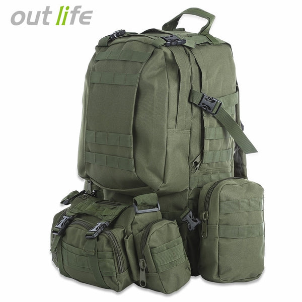 50L Multifunctional Outdoor Backpack Camping Climbing Hiking Backpacks Military Tactical Backpack Molle Bag Camouflage Sport Bag