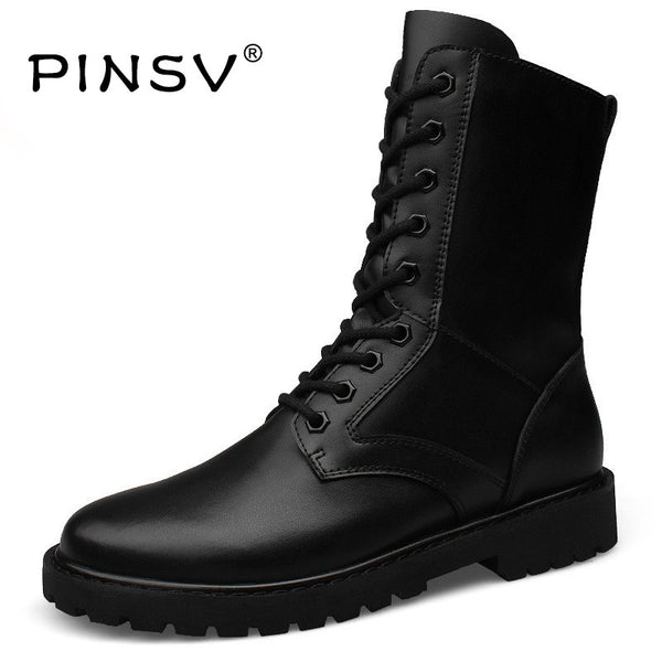 Military Boots Men Cow Split Leather Tactical Boots Men Winter Shoes Men Fur Army Boots Chaussure Homme