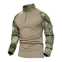 CS Shooting Tactical Camouflage Shirt With Elbow Pad Men Outdoor Hunting Training Paintball Army Combat Long Sleeve T-Shirt Tops