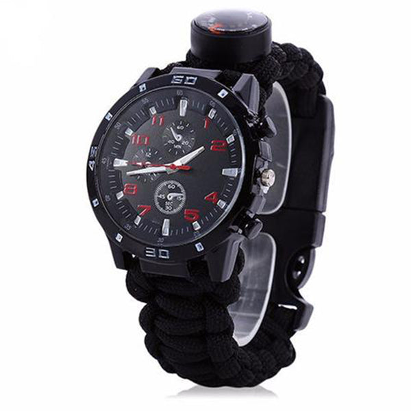 EDC Tactical multi Outdoor Camping survival bracelet watch compass Rescue Rope paracord equipment Tools kit