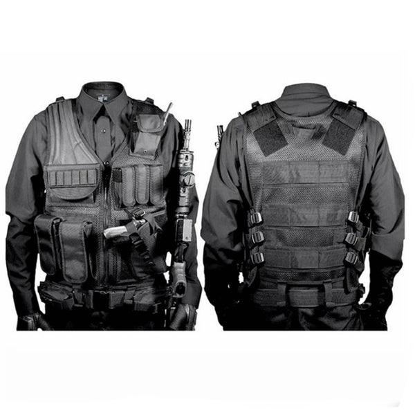 Hunting Military Tactical Vest High Quality Nylon Airsoft War Game Outdoor Vest for Camping Hiking with Pistol Holster