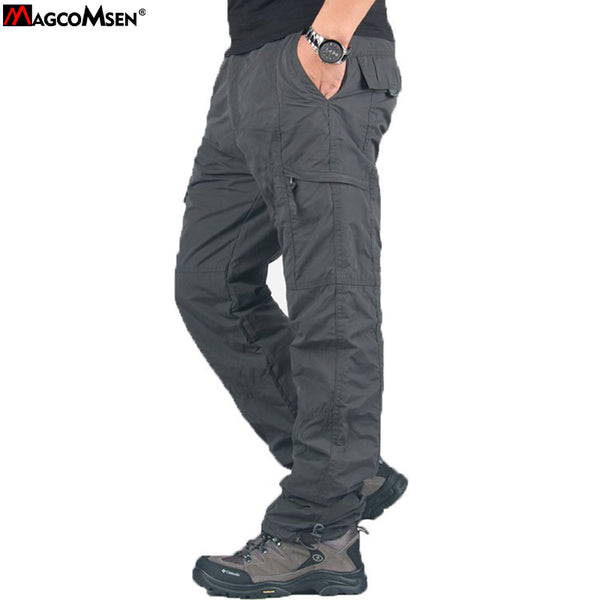 MAGCOMSEN Pants Men Winter Double Layer Men's Cargo Pants Baggy Pants For Men Military Tactical Pants Fleece Trousers AG-TY-02