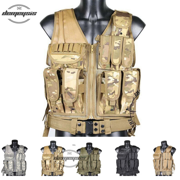 Mens Military Hunting Vest Field Battle Airsoft Molle Tactical Vest Army Combat Uniform Military Tactical Vest