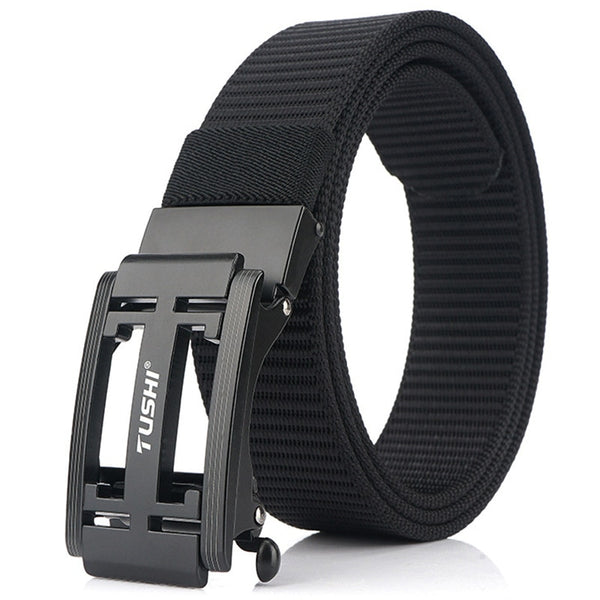 New Automatic Buckle Tactical Belt Matte Hard Metal Quick Release Buckle Military Training Army Belt Soft Nylon Fishing Belt|Waist Support