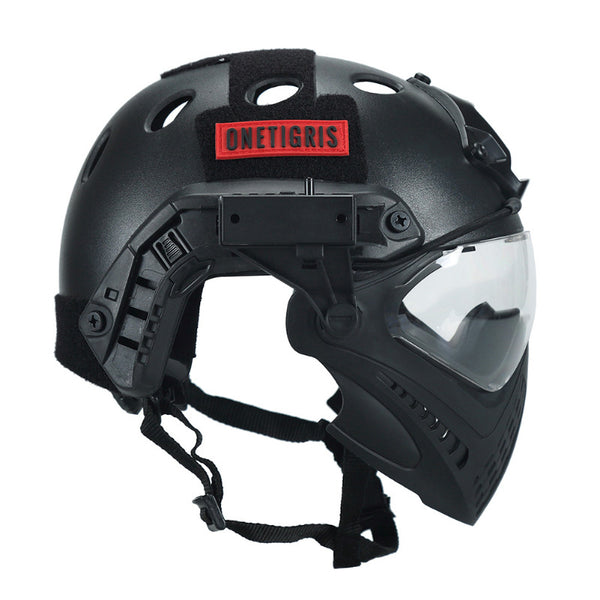 OneTigris Tactical Integrated Helmet F22 with Removable Face Mask and Goggles