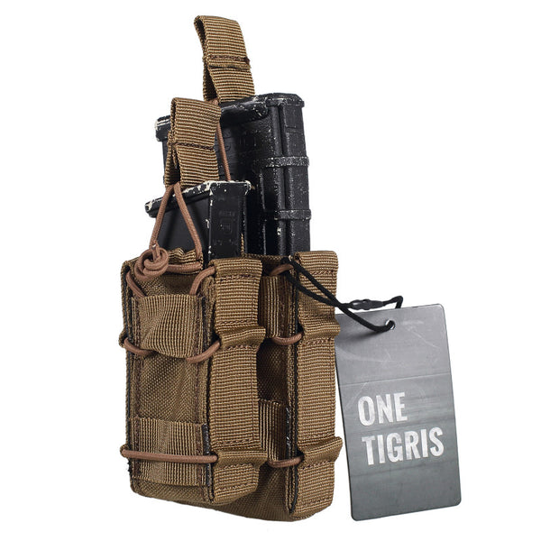OneTigris Tactical M4 & Pistol Magazine Pouch MOLLE Open-Top Double Decker