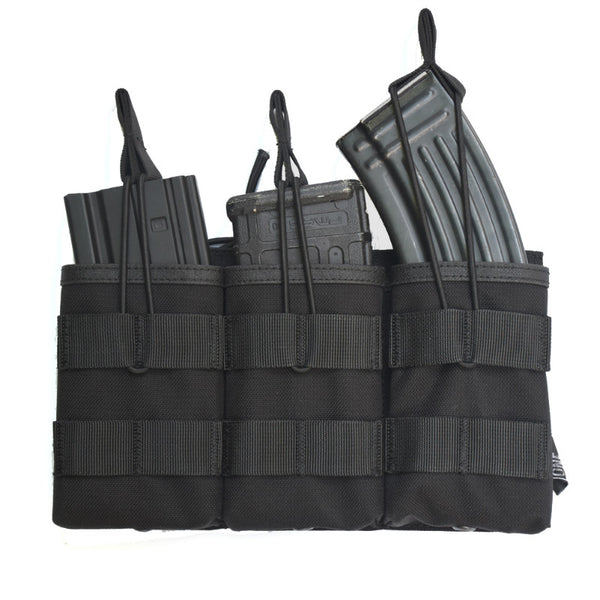 OneTigris Tactical MOLLE Triple Open-Top Magazine Pouch FAST AK AR M4 FAMAS Mag Pouch Airsoft Military Paintball Equipment
