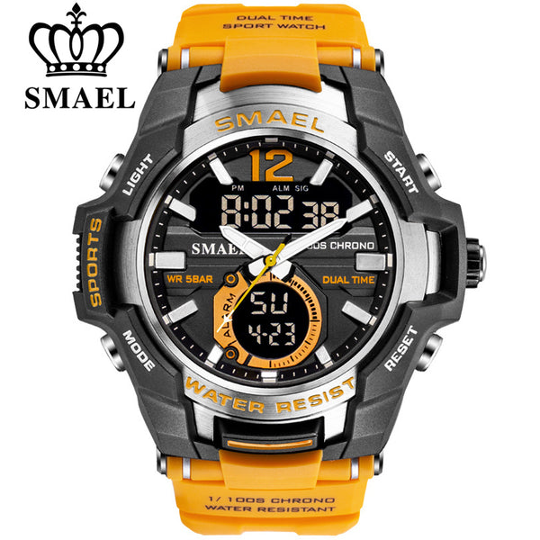 SMAEL Sport Watch Men Watches Waterproof 50M Wristwatch Relogio Masculino Big Dial Quartz Digital Military Army Clock 1805|Quartz Watches