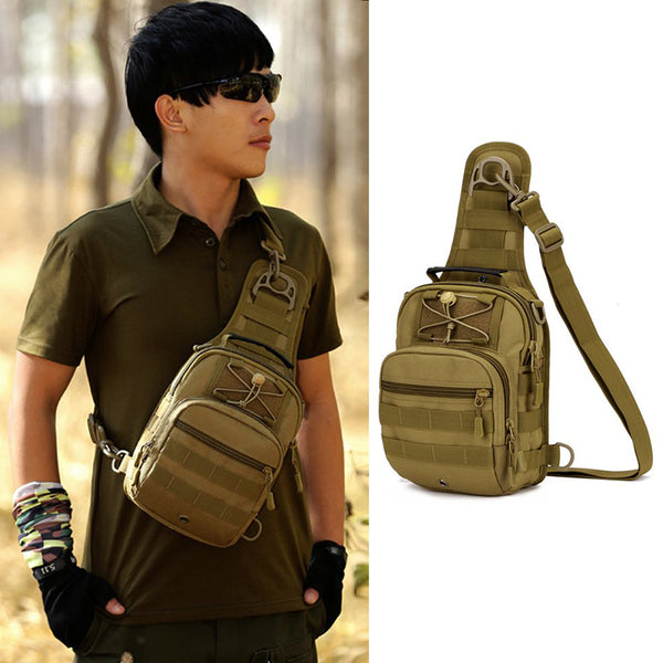 Unisex Nylon Oxford Fabric Multifunctional Men and Women Chest Shoulder Satchel Bag Tactical Sling Pack Camping Shoulder Pack