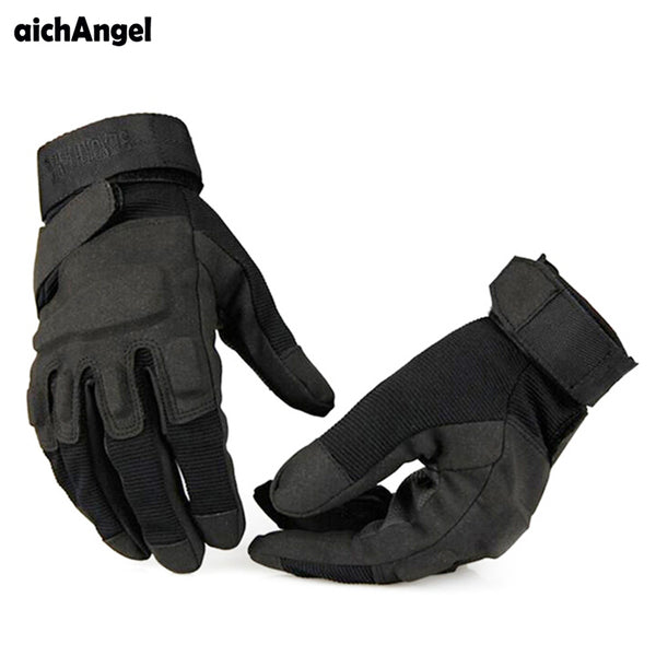 aichAngeI Men's Army Gloves Man Full finger gloves Military police Safety Gloves Speed dry Anti-Slippery Leather Tactical Gloves