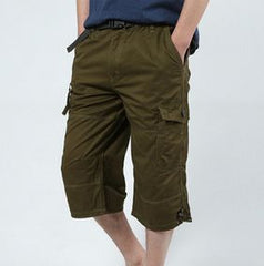 2017 Summer Men Baggy Multi Pocket Shorts Male Long Army Green Tactical Short Plus Size Military Zipper Cargo Shorts 071807