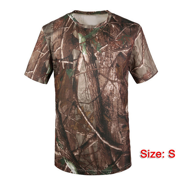 New Camouflage T-shirt Men Breathable Army Tactical Combat T Shirt Military Dry  Camo Camp Tees