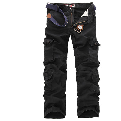 2017 New men cargo pants mens Loose army tactical pants Multi-pocket trousers pantalon homme Big Size 46 Male Military Overalls