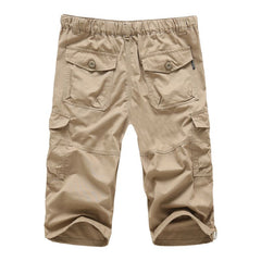 2017 Summer Men Baggy Multi Pocket Shorts Male Long Army Green Tactical Short Plus Size Military Zipper Cargo Shorts 071807
