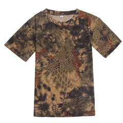 High quality T-shirt, Men Military Dry Camo Camp Tees, Camouflage Breathable Tactical Army Trainning Combat T Shirt