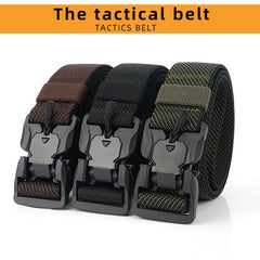 2019 Fashion Twill Magnetic Belt Soft Genuine Nylon Quick Release Buckle Outdoor Sports Tactical Belt Unisex Fishing Belt|Waist Support