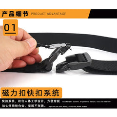 2019 Fashion Twill Magnetic Belt Soft Genuine Nylon Quick Release Buckle Outdoor Sports Tactical Belt Unisex Fishing Belt|Waist Support