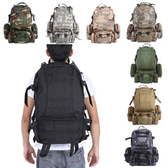 50L Multifunctional Outdoor Backpack Camping Climbing Hiking Backpacks Military Tactical Backpack Molle Bag Camouflage Sport Bag