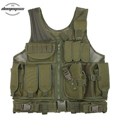 Black tan green multicam Military Tactical Vest Paintball Army Vest with Gun Holster MOLLE Airsoft Combat Tactical Vest