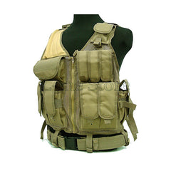 Hunting Military Tactical Vest High Quality Nylon Airsoft War Game Outdoor Vest for Camping Hiking with Pistol Holster