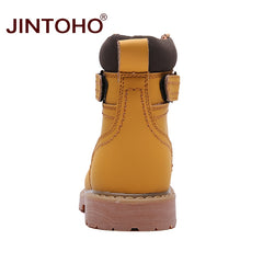 JINTOHO Winter Men Boots High Quality Male Genuine Leather Boots Work & Safety Boots Fashion Winter Genuine Leather Work Shoes