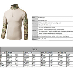 MEGE Men Military Airsoft Combat Shirt Frog Shirt, Tactical Gear Multicam Typhon Lightweight Rapid Assault Long Sleeve Shirt