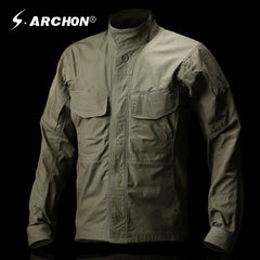 Army Military Style Tactical Shirt Men Teflon Nylon Breathable Male Casual Clothing Long Sleeve SWAT Combat Army Shirts