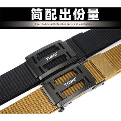 New Automatic Buckle Tactical Belt Matte Hard Metal Quick Release Buckle Military Training Army Belt Soft Nylon Fishing Belt|Waist Support