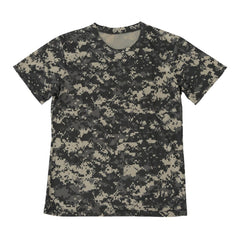 Camouflage T-shirt Men Breathable Army Tactical Combat T Shirt Military Dry Camo Camp Tees-ACU Green