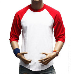 New Men's 3/4 Sleeve Camouflage Baseball T-Shirt Raglan Plain Camo Tee Men's Casual T Shirt S-3XL