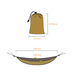 OneTigris Camping Double Person Hammock Hiking Hunting Travel Parachute Hammock For 2 Adults (Carabiners &Ropes are Included)