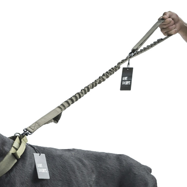 OneTigris Tactical Adjustable Dog Leash Nylon Bungee Traffic Lead For Walking The Dog