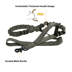 OneTigris Tactical Adjustable Dog Leash Nylon Bungee Traffic Lead For Walking The Dog