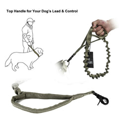 OneTigris Tactical Adjustable Dog Leash Nylon Bungee Traffic Lead For Walking The Dog