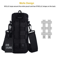 OneTigris Tactical EDC Insulated Water Bottle Pouch MOLLE 1000D Nylon SNIPER Water Bottle Holder Bag Includes Shoulder Strap