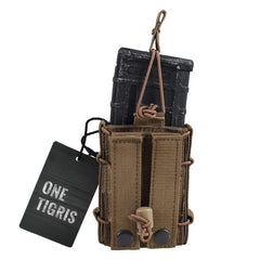 OneTigris Tactical M4 & Pistol Magazine Pouch MOLLE Open-Top Double Decker