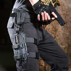 OneTigris Tactical Molle Drop Leg Platform & Handgun Pistol Holster Airsoft Paintball Right Handed Holster