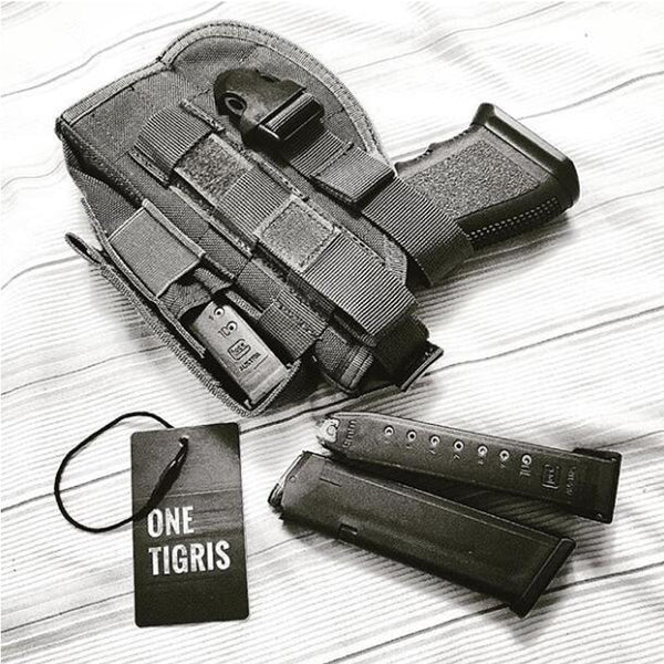 OneTigris Tactical Molle Modular Pistol Holster with Mag Pouch for Right Handed Shooters 1911 45 92 96 Glock 2pcs/lot