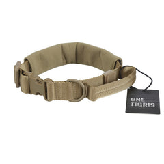 OneTigris Tactical Nylon Dog Collar with Handle & Plastic Buckles Military K9 Hunting German Shepherd Pet Supplies As Travel Kit