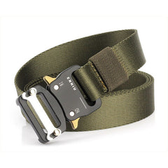 Quick Release Buckle Unisex Tactical Belt 2.5cm Soft Nylon Hard Metal Buckle Military Training Belt 125cm Adjustable Sports Belt|Waist Support