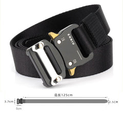 Quick Release Buckle Unisex Tactical Belt 2.5cm Soft Nylon Hard Metal Buckle Military Training Belt 125cm Adjustable Sports Belt|Waist Support