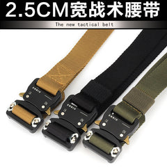 Quick Release Buckle Unisex Tactical Belt 2.5cm Soft Nylon Hard Metal Buckle Military Training Belt 125cm Adjustable Sports Belt|Waist Support