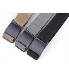 Quick release buckle elastic belt high strength elastic fiber matte buckle unisex sports belt 120cm adjustable tactical belt|Waist Support