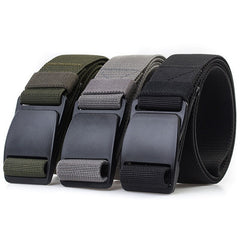 Quick release buckle elastic belt high strength elastic fiber matte buckle unisex sports belt 120cm adjustable tactical belt|Waist Support