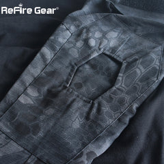 ReFire Gear Camouflage Army T-Shirt Men US RU Soldiers Combat Tactical T Shirt Military Force Multicam Camo Long Sleeve T Shirts