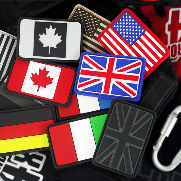 Rubber Germany UK America Canada Italy France Flag Patch 3D Tactical Badge PVC Military Shoulder Emblem Army Armband Brassard