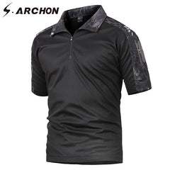 Camo Quick Dry Tactical Polo Shirts Casual Breathable Uniform Military Polo Shirts Short Sleeve Polo Pocket