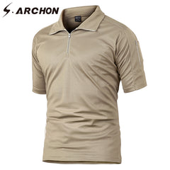 Camo Quick Dry Tactical Polo Shirts Casual Breathable Uniform Military Polo Shirts Short Sleeve Polo Pocket